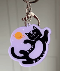Image 2 of Space Cat Keyring