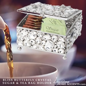 Image of Bliss Butterfly Crystal Sugar & Tea Bag Holder