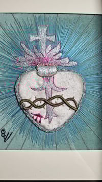 Image 2 of Tableau brodé SACRE COEUR 