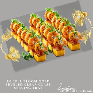 Image of In Full Bloom Gold Serving Tray