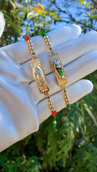 Drawstring Guadalupe and San Judas Bracelets 