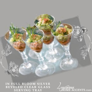 Image of In Full Bloom Silver Serving Tray