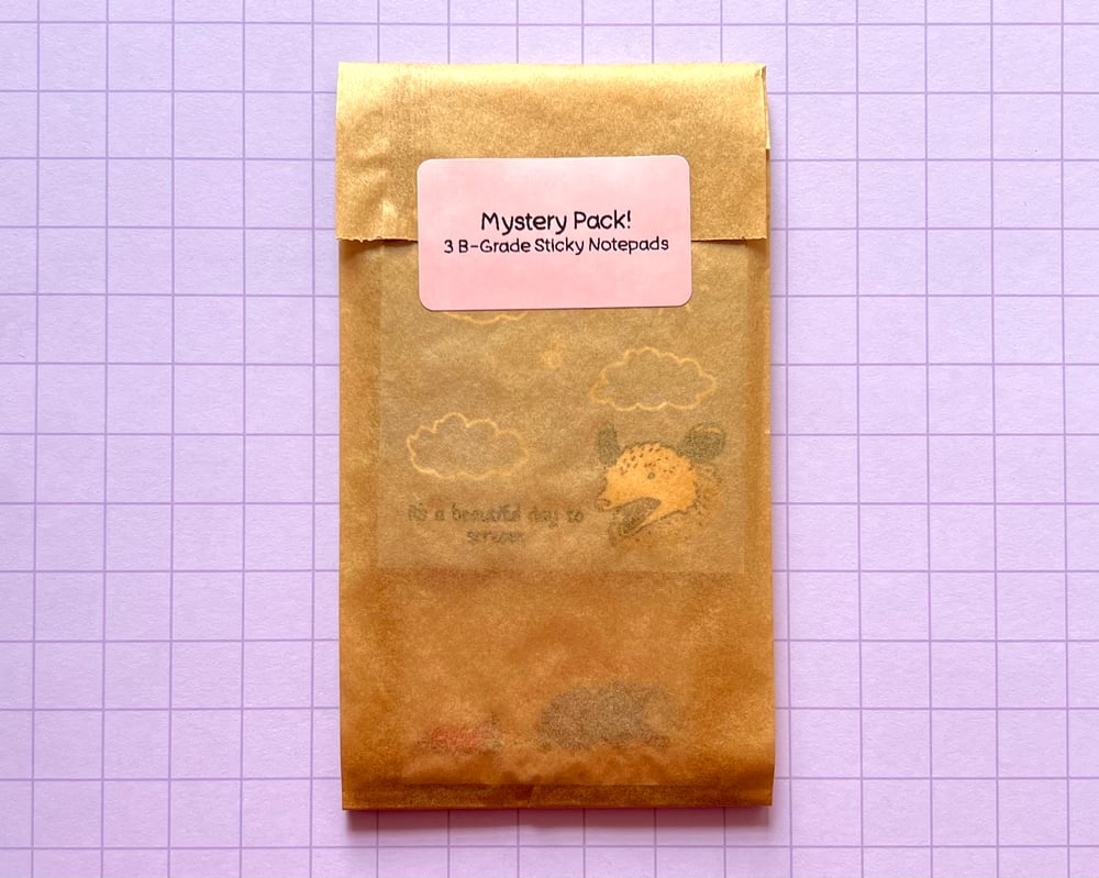 Image of Mystery b-grades sticky note pack - contains 3 random sticky notepads!