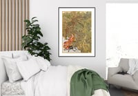 Image 4 of Sam Szafran - Seated Woman in Red Coat Among the Philodendrons, Giclee Print, Palm Poster