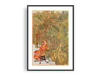 Image 1 of Sam Szafran - Seated Woman in Red Coat Among the Philodendrons, Giclee Print, Palm Poster