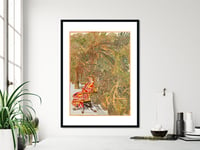 Image 5 of Sam Szafran - Seated Woman in Red Coat Among the Philodendrons, Giclee Print, Palm Poster