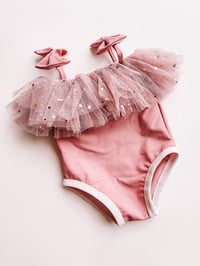 Dusty pink glam swimsuit
