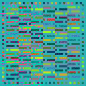 Ticker Tape Quilt Kit - Dazzle Dots Fabric Turquoise, Navy, Dark Grey, Light Grey & Pattern