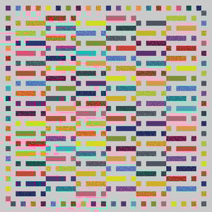 Ticker Tape Quilt Kit - Dazzle Dots Fabric Turquoise, Navy, Dark Grey, Light Grey & Pattern