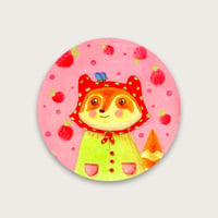 Image 1 of Strawberry racoon sticker