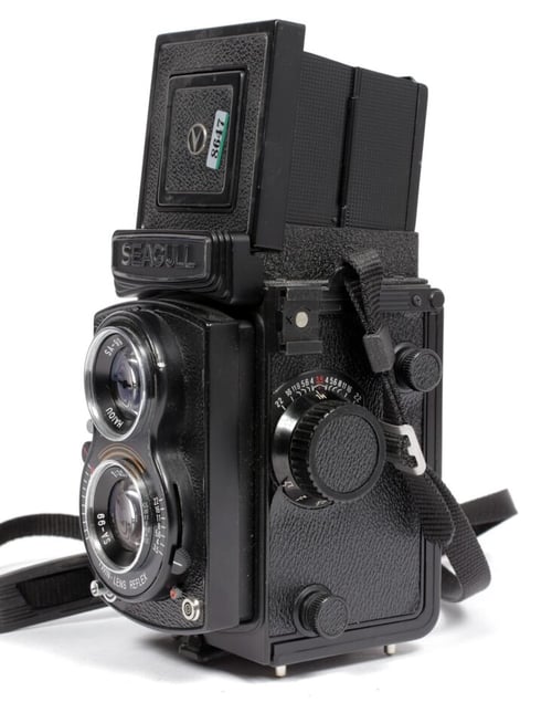 Image of Seagull 4B-1 6X6 TLR Camera with 75mm F3.5 lens + cap + strap TESTED #8647
