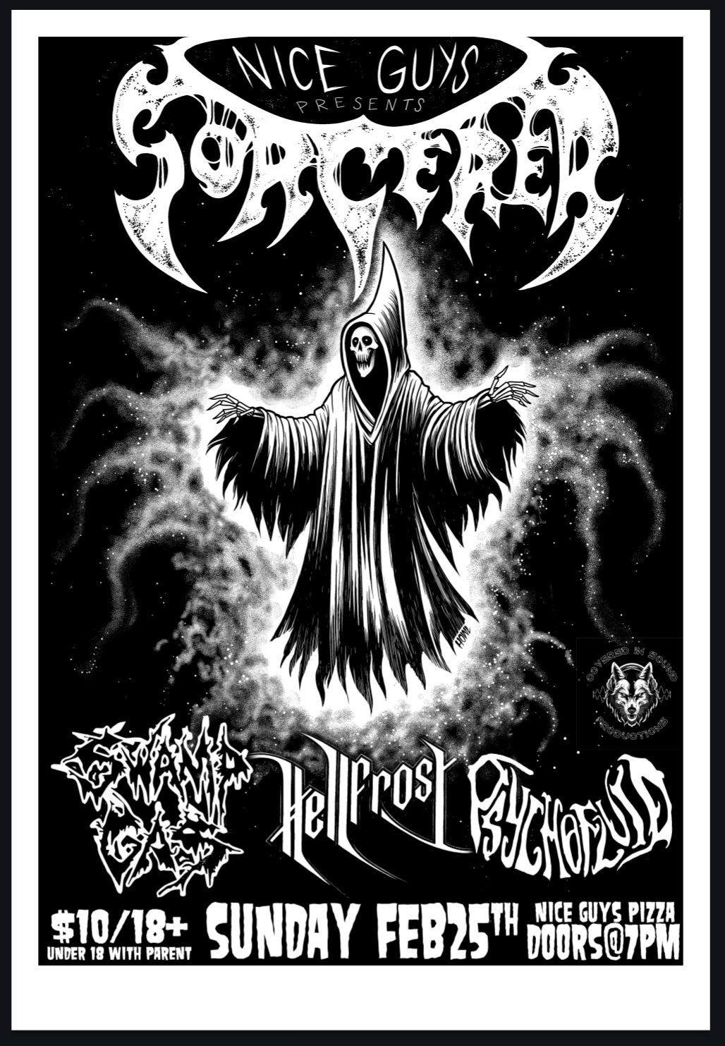 Image of Sorcerer concert poster - by Andy Howl