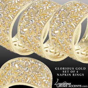 Image of Glorious Gold Napkin Rings Set of 4