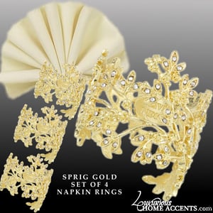 Image of Sprig Sparkle Gold Napkin Rings