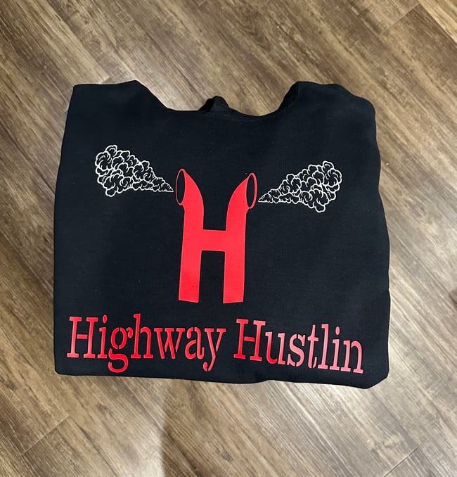 Highway Hustlin black Hoodie "Trucking"