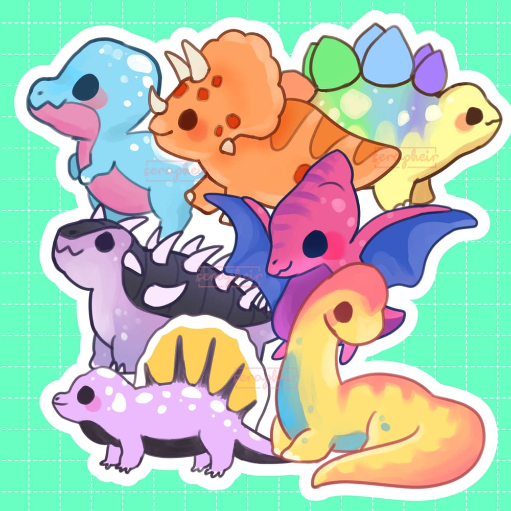 Image of Pride Dino 🏳️‍🌈🦕 - Stickers 