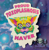 Image 1 of Proud Toxoplasmosis Haver - Hypno Kitty Cat Holofoil Vinyl Sticker