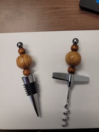  Chestnut Wine Bottle Opener and Port Set