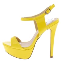 Image 1 of YELLOW FASHION OPEN TOE PLATFORM HEELS