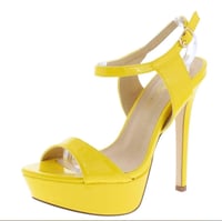 Image 2 of YELLOW FASHION OPEN TOE PLATFORM HEELS