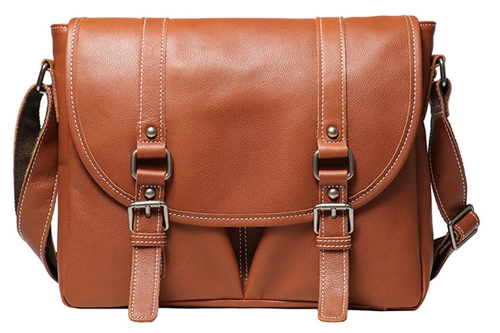 Image of Handmade Vegetable Tanned Leather Men's Messenger Bag, Shoulder Bag, Satchel Bag 9042