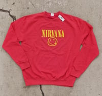 Image 1 of Nirvana Smily Face Pink Sweater