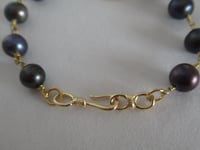 Image 2 of Queen Mary of Denmark Inspired Natural Black Pearl Beaded Bracelet