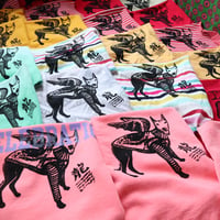 Image 4 of year of the dragon greyhound boy kid unisex 12m baby short sleeve raglan tee tshirt top shirt green 