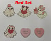 GLITTER valentines Ghost stickers  /  Glitter decals 
