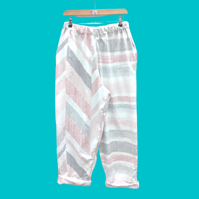 Image of Pastel Stripe Sustainable Trousers 