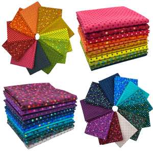 Terrace Tiles Quilt Kit - Dazzle Dots Fabric Choose Citrus or Jewel & Pattern