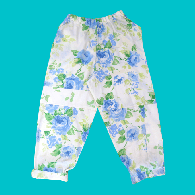 Image of Blue Floral Sustainable Trousers