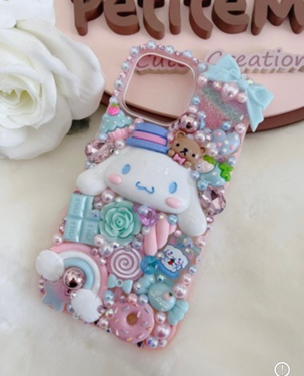 Cute Bunny blue pink bling phone case