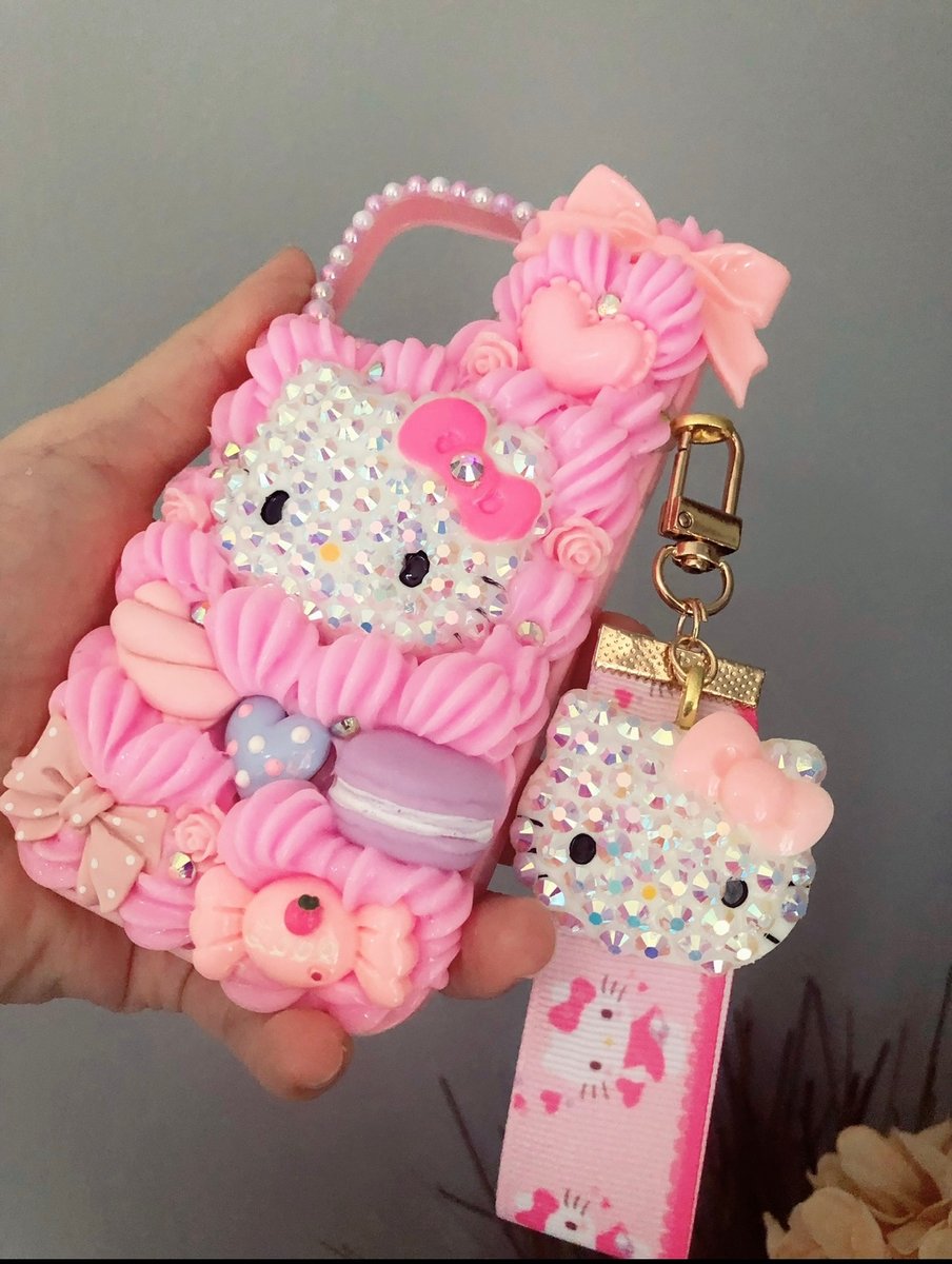 Hello kitty high quality phone case rhinestone/ Decoden