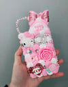 Sweet white pink kitty decoden case