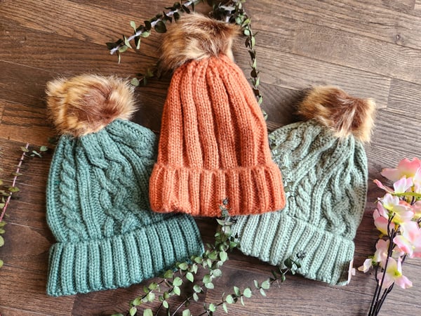 Image of Knit Pom Beanies