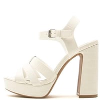 Image 1 of WHITE SUMMER PLATFORM HEELS