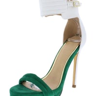 Image 3 of CASSANDRA GREEN & WHITE STILETTOS SEXY HEELS