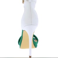 Image 2 of CASSANDRA GREEN & WHITE STILETTOS SEXY HEELS