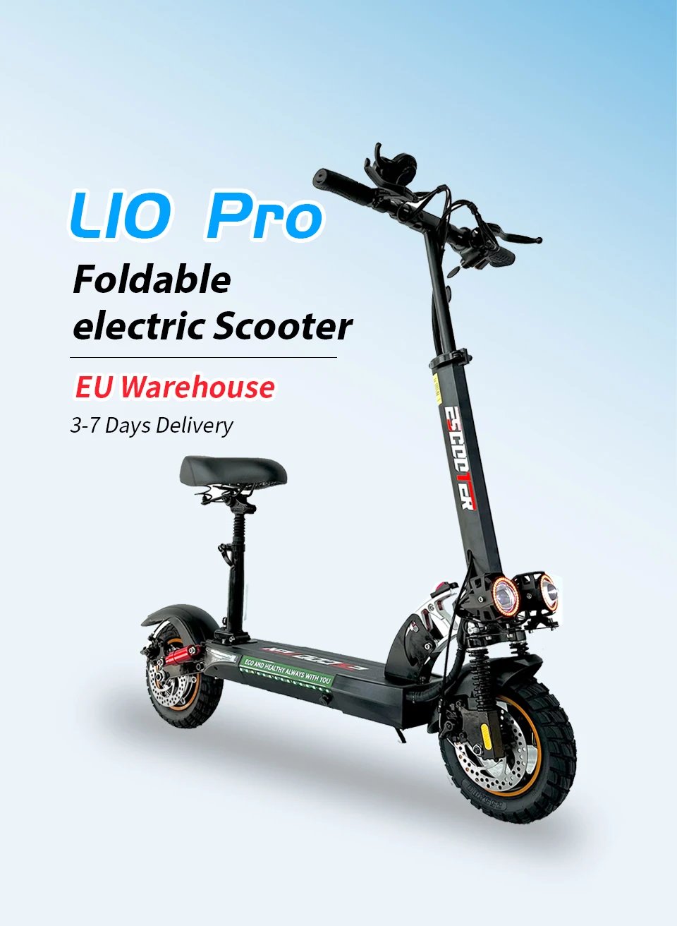 Electric Portable Scooter 10” Off-Road Tires 45KM/H 800W Power 