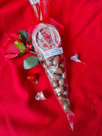 Valentine  milk chocolate almonds with box of Hershey kisses