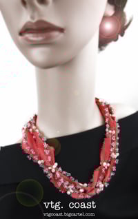 Image 1 of Red Linen Beaded Garland