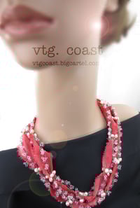Image 4 of Red Linen Beaded Garland