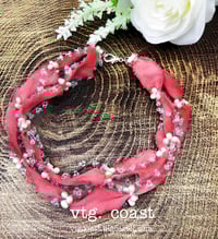 Image 3 of Red Linen Beaded Garland