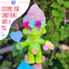 Rose Quartz Candy Heart Troll with Blue Personalized Candy Heart MSG 6"