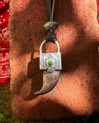 Image 2 of WL&A Handmade Old Style Candelaria Thunderbird Double Sided Black Bear Claw Pendant