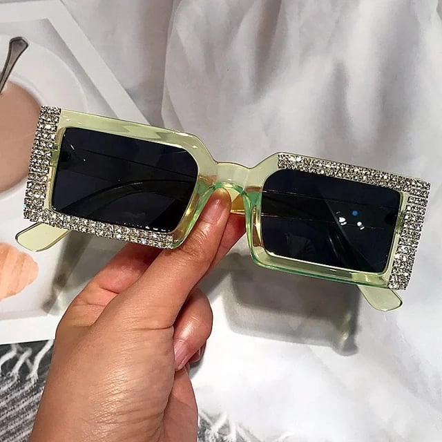 Image of Luxury Rhinestone Neon Color Sunglasses