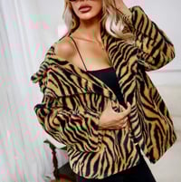Image 2 of Tiger Print Faux Fur Jacket