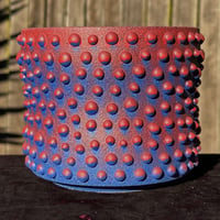 Image 1 of Red/Blue Dotted Planter 1