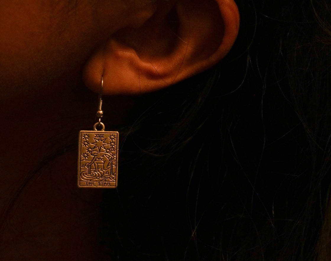 Image of tarot card earrings